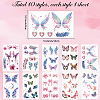 10 Sheets 10 Colors Butterfly Pattern Glitter Body Art Tattoos AJEW-SP0002-80-2