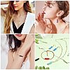 10Pcs Triple Natural Obsidian Round Beaded Connector Charms PALLOY-SW00003-11-7