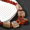 Natural Red Agate Faceted Bib Graduated Beaded Necklaces for Women NJEW-B128-01I-2