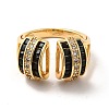 Cubic Zirconia Arch Open Cuff Ring RJEW-C041-02G-01-2
