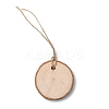 Flat Round Wood Big Pendant Decorations WOOD-F010-02-4