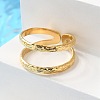 Ion Plating(IP) 304 Stainless Steel Double Line Open Cuff Ring for Women X-RJEW-S405-200G-2