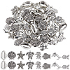 80Pcs 8 Styles Tibetan Style Alloy Beads TIBEB-SC0001-37-1