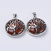 Natural Red Jasper Pendants G-P350-D07-1