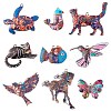 18Pcs 9 Styles Printed Alloy Pendants ENAM-CJ0005-30-1