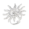 Non-Tarnish Textured Sun 304 Stainless Steel Adjustable Rings for Women RJEW-H231-01P-1