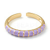 Brass Enamel Cuff Rings RJEW-H546-05-2