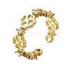 Brass Micro Pave Cubic Zirconia Cuff Rings for Women RJEW-Q008-01G-01-2