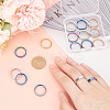 16Pcs 4 Colors 201 Stainless Steel Plain Band Rings Set for Women RJEW-BC0001-02-3