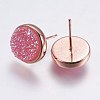 Druzy Resin Earrings KK-E724-S-02RG-1