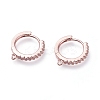 Brass Micro Pave Cubic Zirconia Huggie Hoop Earring Findings ZIRC-G156-07RG-1