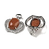 Synthetic Goldstone with Clear Cubic Zirconia Pendants G-G133-03P-25-2