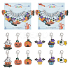 Alloy Enamel Halloween Theme Pendant Locking Stitch Markers HJEW-AB00009-1