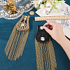 2Pcs Felt & Iron & Rhinestone Tassel Epaulette AJEW-CN0007-74B-G-3