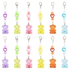 12Pcs 6 Style Acrylic & Alloy Enamel Bear Pendant Decorations HJEW-YW00172-1