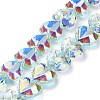 Electroplate Transparent Glass Beads Strands EGLA-B012-AB05-1