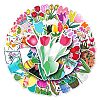 50Pcs Tulip Pattern Waterproof PVC Plastic Scrapbook Stickers STIC-PW0001-365-1
