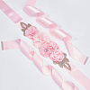 Rhinestone Flower with ABS Imitation Pearl Bridal Belt AJEW-WH0348-119A-3
