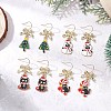 4 Pairs 4 Styles Christmas Theme Alloy Enamel Dangle Earrings EJEW-JE06562-1