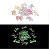 Bowknot with Star UV Plating Luminous Rainbow Iridescent Acrylic Beads LACR-R001-05A-1