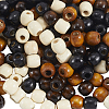 200Pcs 4 Colors Dyed Natural Maple Wood Beads WOOD-PA0001-02-7