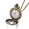 Retro Alloy Openable Quartz Pocket Watch Pendant Necklace WACH-M126-M01-3