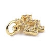 Brass Micro Pave Cubic Zirconia Charms ZIRC-F131-16G-04-3