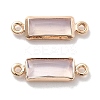 Brass Pave Glass Connector Charms KK-M102-50G-02-1