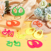 8 Pairs 8 Style Acrylic Heart & Teardrop Dangle Stud Earrings with Steel Pins for Women EJEW-PH0001-12-3
