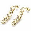 Brass Micro Pave Clear Cubic Zirconia Dangle Stud Earrings X-EJEW-N011-12G-NF-1