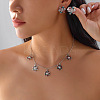 Alloy Rhinestone Snowflake Pendant Necklace & Stud Earrings Set for Women FS-WGDD9A4-08-2