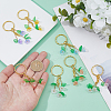 20Pcs 5 Colors Glass Keychain KEYC-FH00057-3