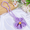 Handmade Polyester Flower Pendant Decorations HJEW-WH20020-011A-4