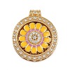 Brass Micro Pave Cubic Zirconia Rotating Pendants KK-P332-02A-G-1