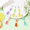 12Pcs 6 Style Acrylic & Alloy Enamel Bear Pendant Decorations HJEW-YW00172-4