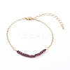 January Birthstone Natural Garnet Beaded Bracelets X-BJEW-JB06092-01-1