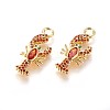 Brass Micro Pave Cubic Zirconia Pendants X-ZIRC-L075-25A-G-1