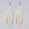 Handmade Glass Seed Beads Tassel Dangle Earrings EN2812-4-1
