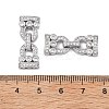 Brass Micro Pave Clear Cubic Zirconia Fold Over Clasps KK-P291-16P-1-3