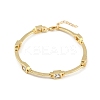 Brass Micro Pave Clear Cubic Zirconia Link Chain Bracelets for Women BJEW-F504-11G-4