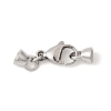 304 Stainless Steel Lobster Claw Clasps and Cord End STAS-B128-08P-01-1