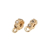 Brass Micro Pave Cubic Zirconia Tube Bails KK-K407-26G-1