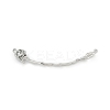 Brass Curved Bar Flower Connector Charms KK-P302-07P-1