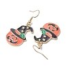 3Pairs 3 Styles Halloween Alloy Enamel Dangle Earrings EJEW-JE05823-5