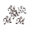 Gunmetal Plated Alloy Letter Pendants PALLOY-J718-01B-M-2