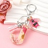 Resin & Acrylic & Faux Suede Tassel Keychain KEYC-YW00125-10-1