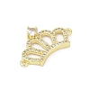 Brass Clear Cubic Zirconia Crown Connector Charms KK-D317-146G-2