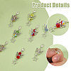 48Pcs 6 Colors Transparent Electroplate Glass Pendant Decorations HJEW-CA00071-4