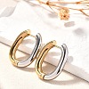Rectangle Ion Plating(IP) 304 Stainless Steel Hoop Earrings for Women X-EJEW-L287-059GP-1