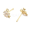 Brass Clear Cubic Zirconia Stud Earring Findings KK-A238-01B-G-2